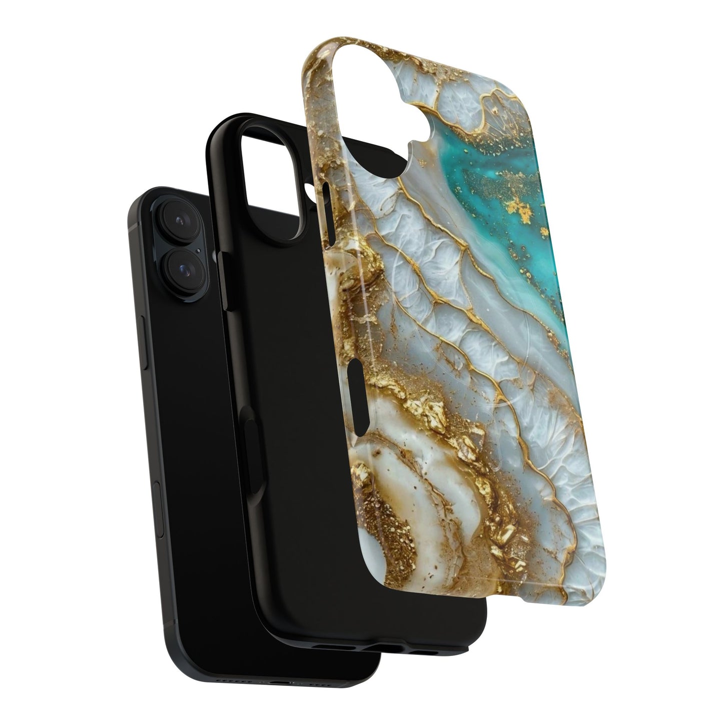 Elegant Tough Magnetic Phone Case with Marble Design