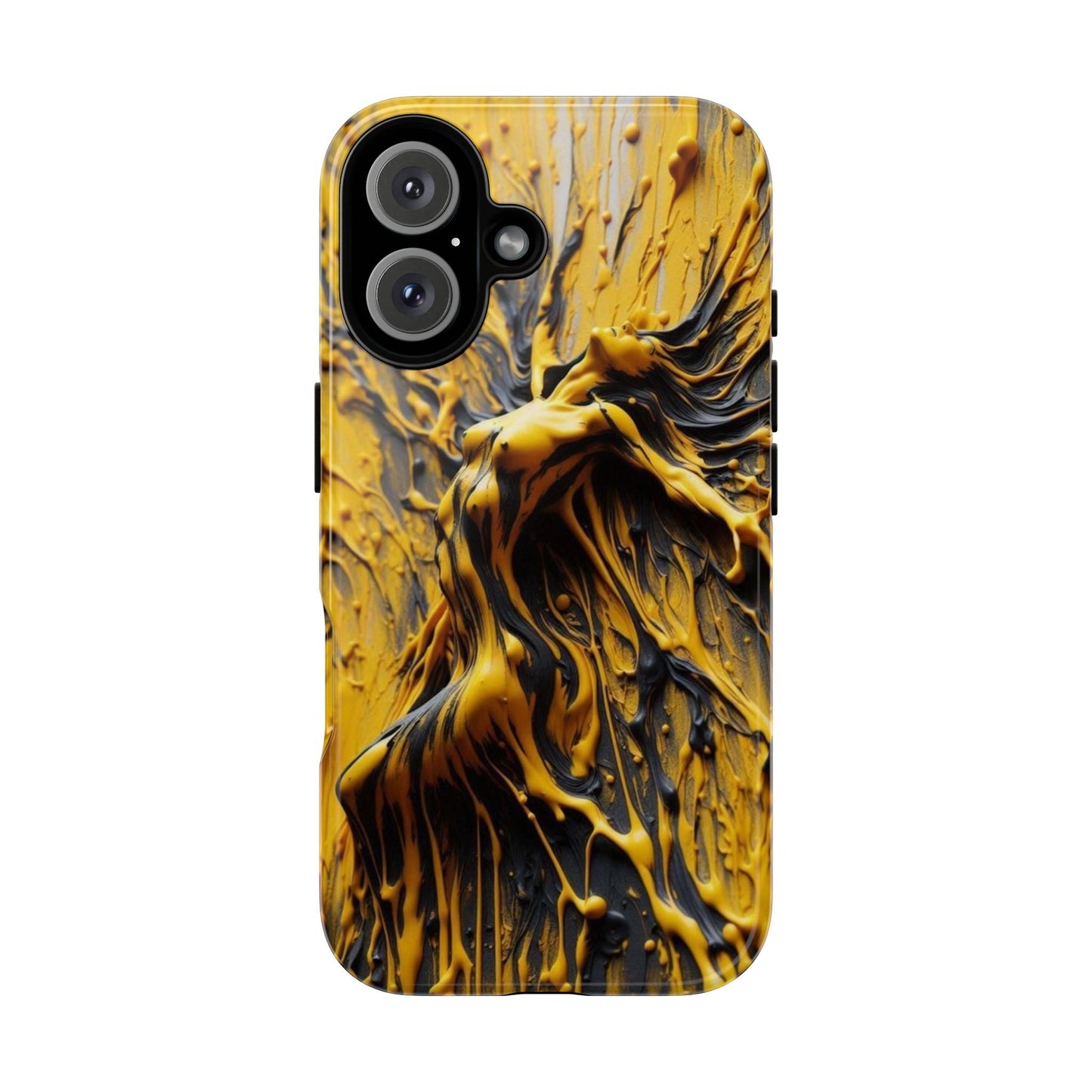 Bold Art Phone Case - Vibrant Yellow Abstract Design