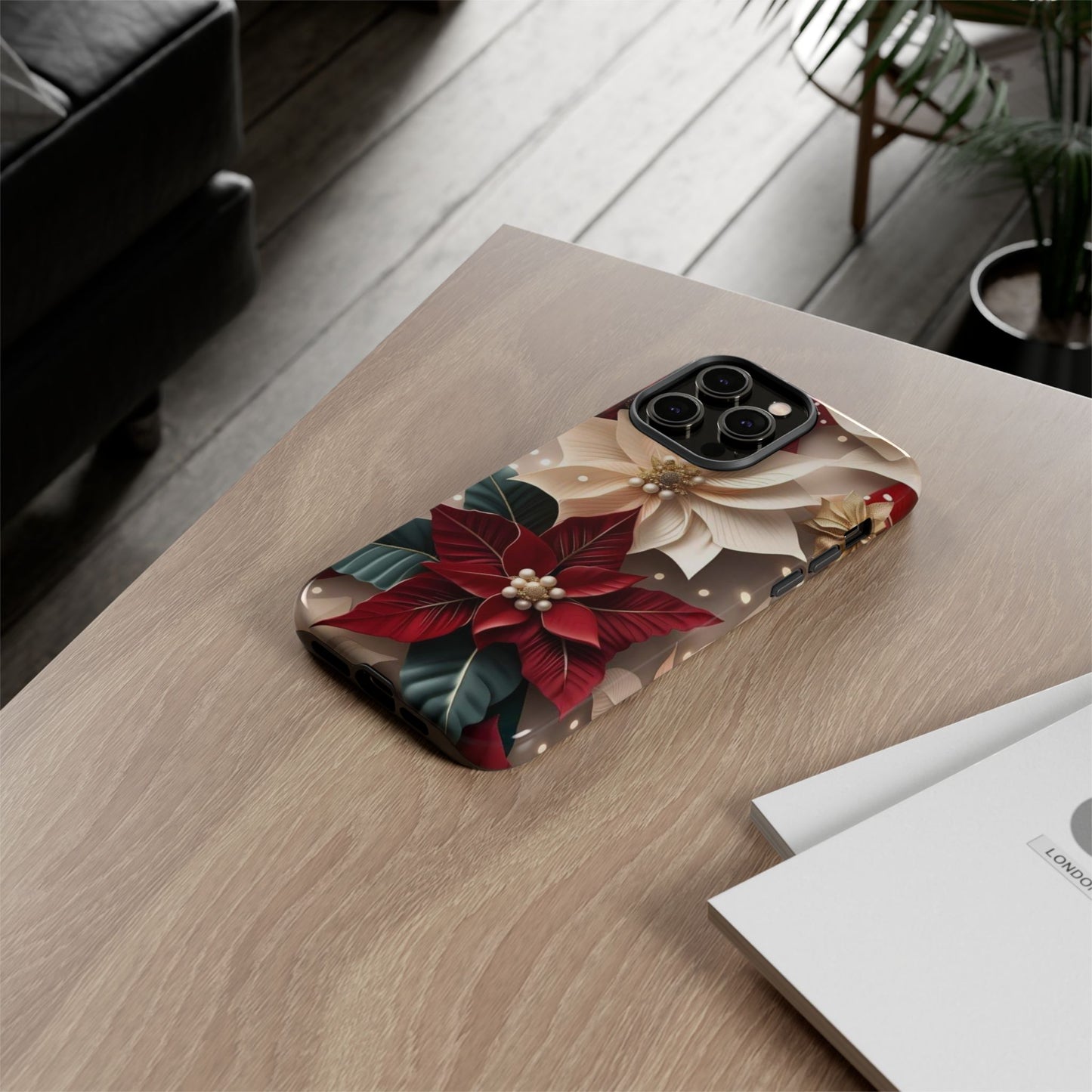 Festive Floral Phone Case - Holiday Design for Tough Protection