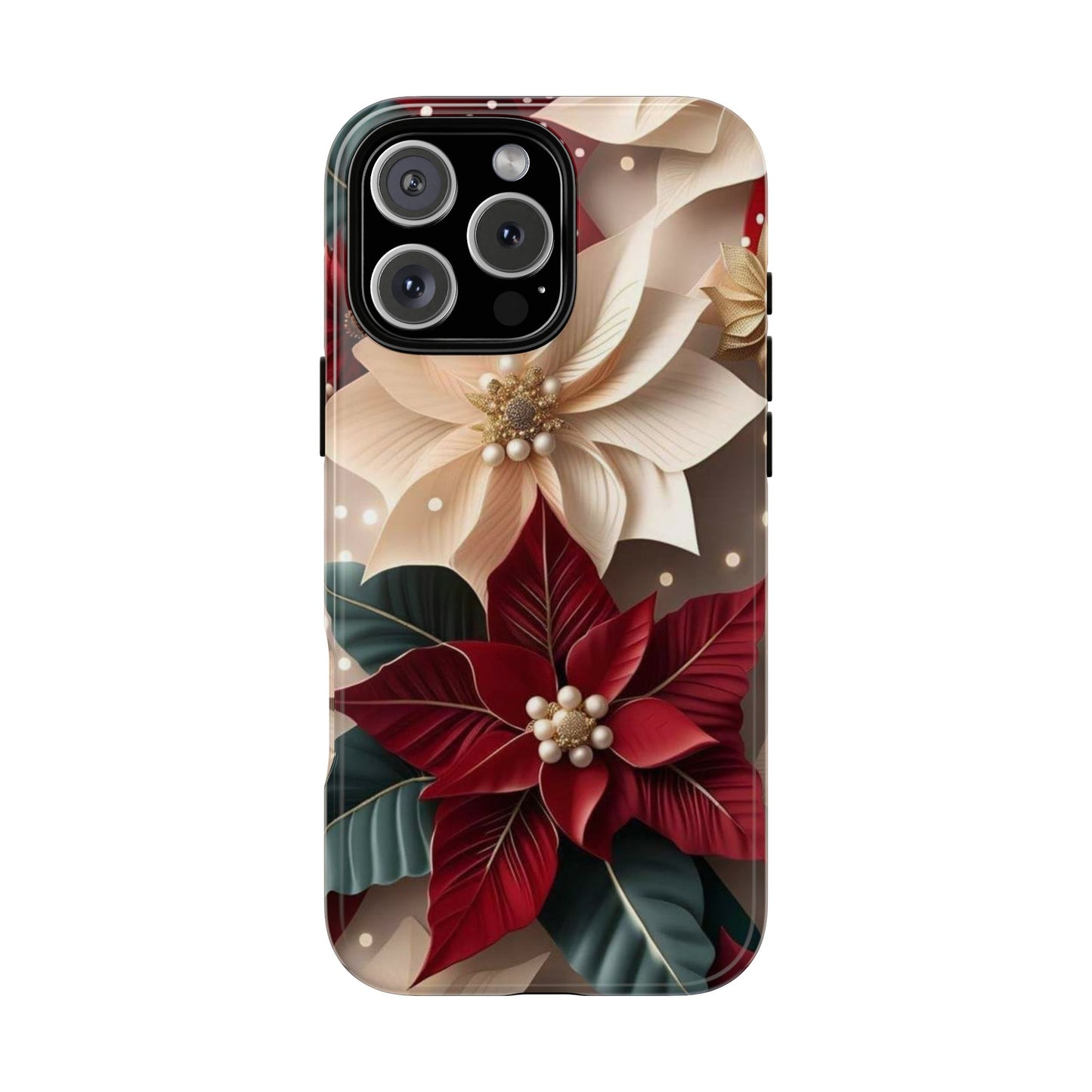 Festive Floral Phone Case - Holiday Design for Tough Protection