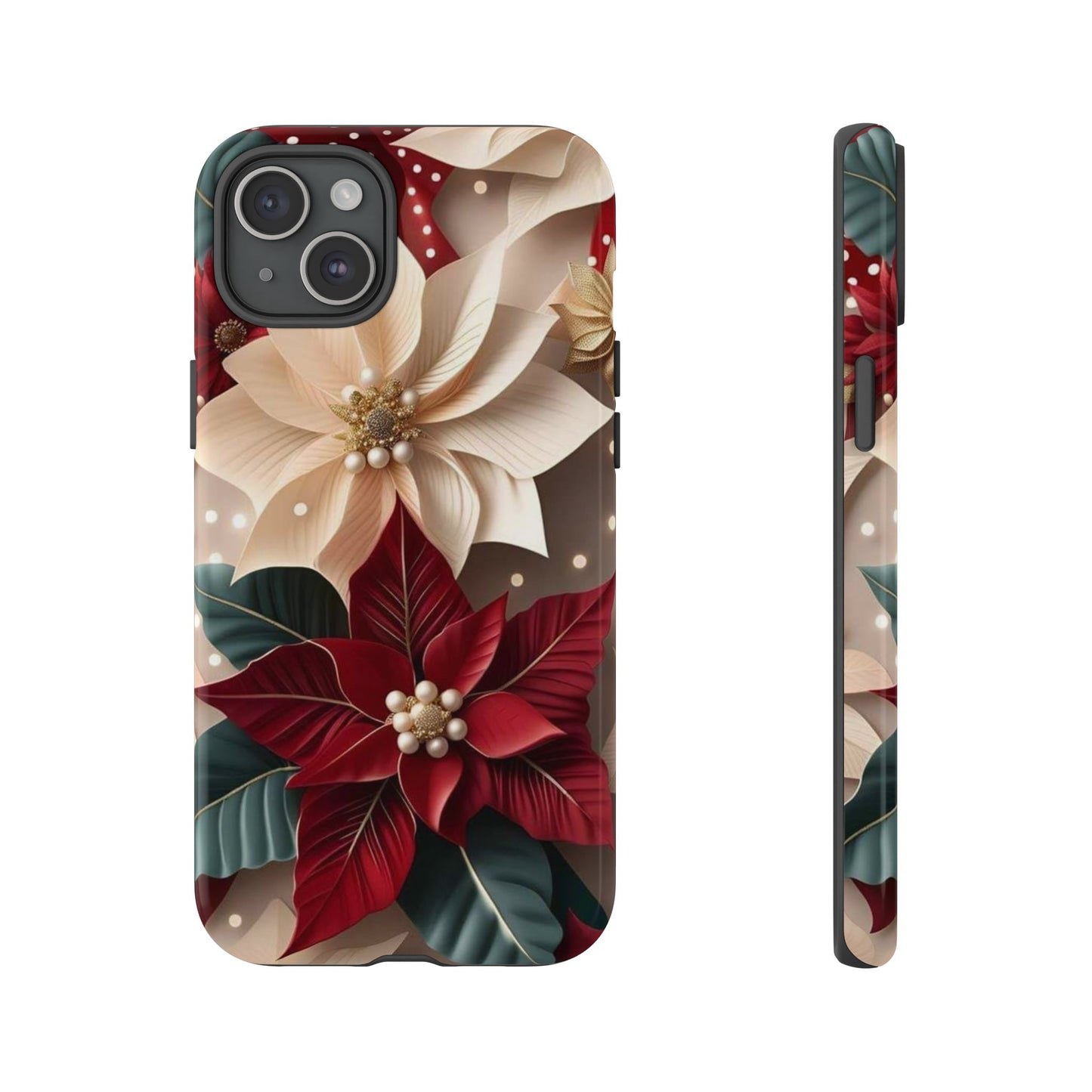 Festive Floral Phone Case - Holiday Design for Tough Protection