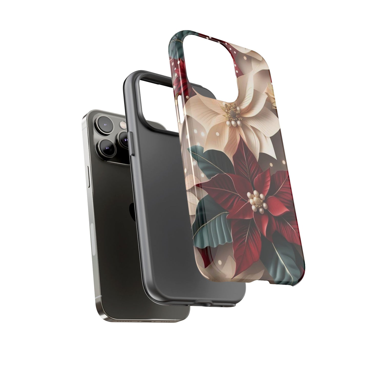 Festive Floral Phone Case - Holiday Design for Tough Protection