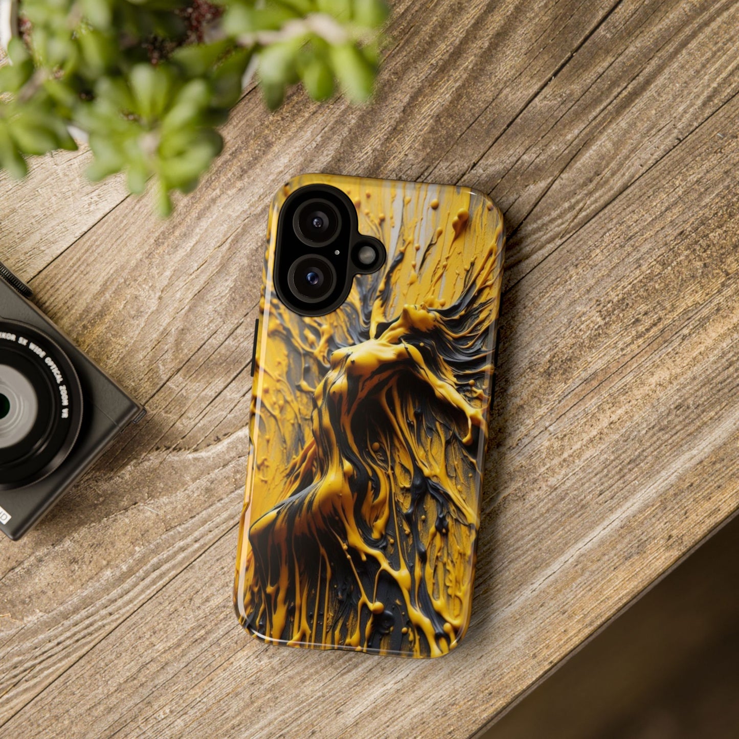 Bold Art Phone Case - Vibrant Yellow Abstract Design