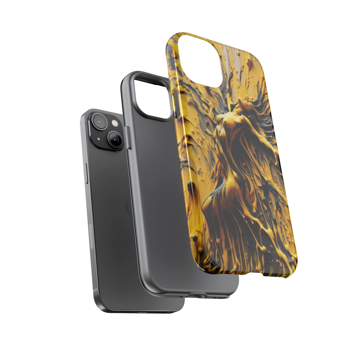 Bold Art Phone Case - Vibrant Yellow Abstract Design