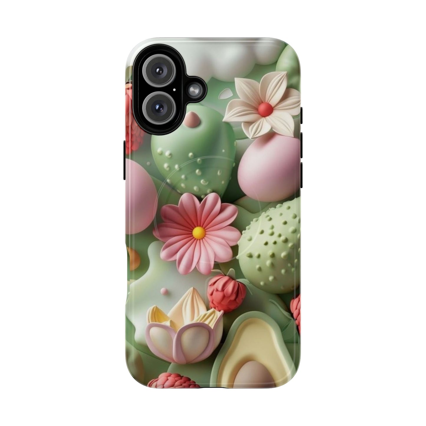 Floral Tough Magnetic Phone Case - Vibrant Cactus Design for Flower Lovers