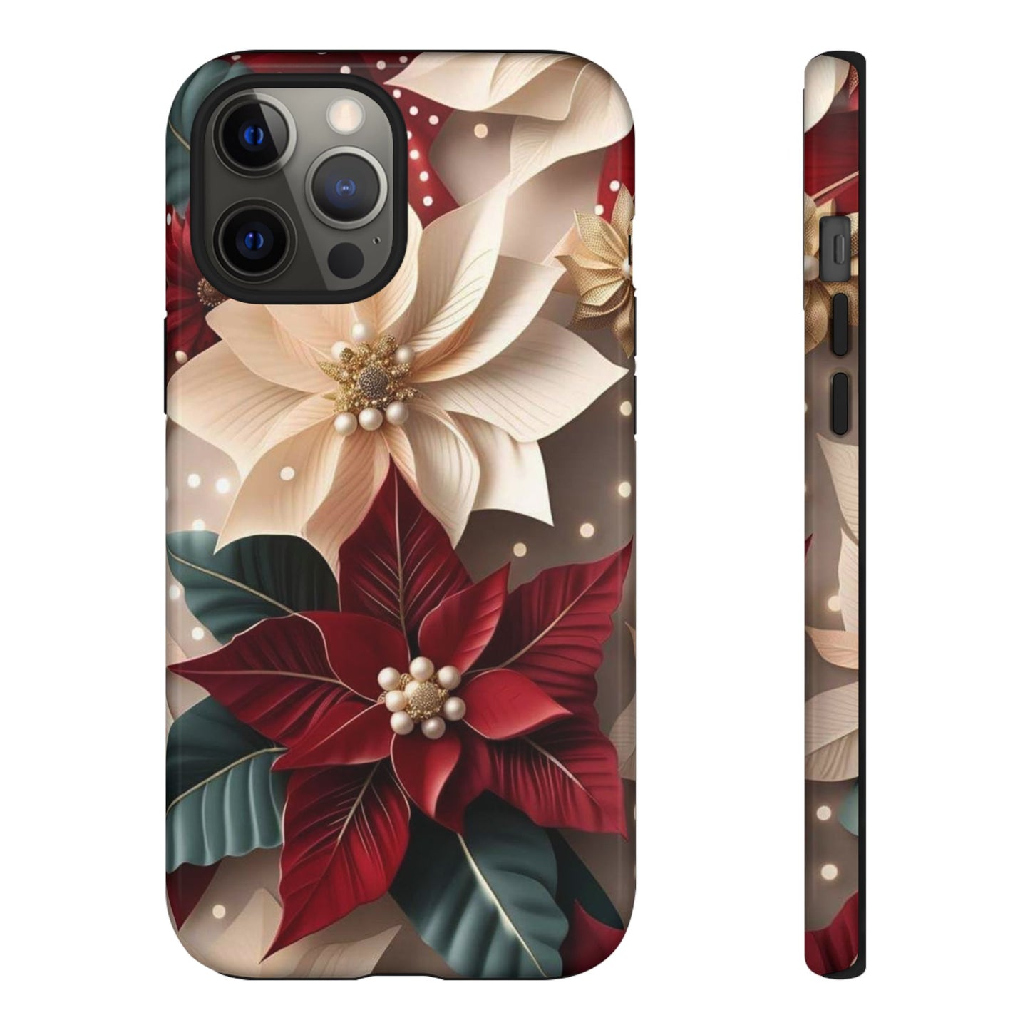 Festive Floral Phone Case - Holiday Design for Tough Protection