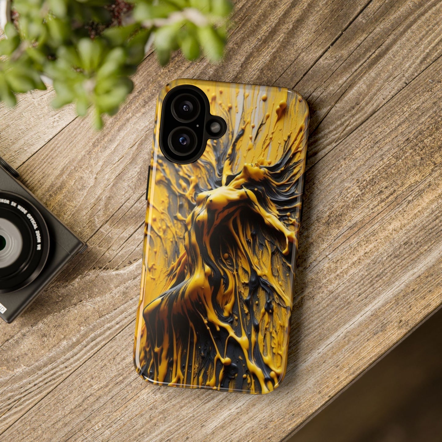 Bold Art Phone Case - Vibrant Yellow Abstract Design