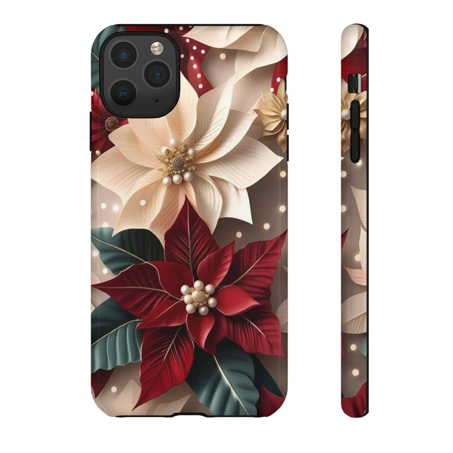 Festive Floral Phone Case - Holiday Design for Tough Protection