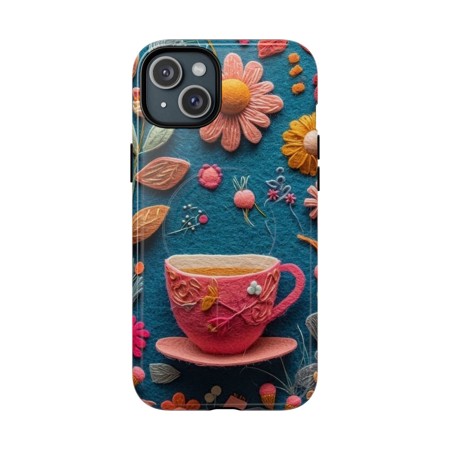 Floral Embroidered Tough Magnetic Phone Case