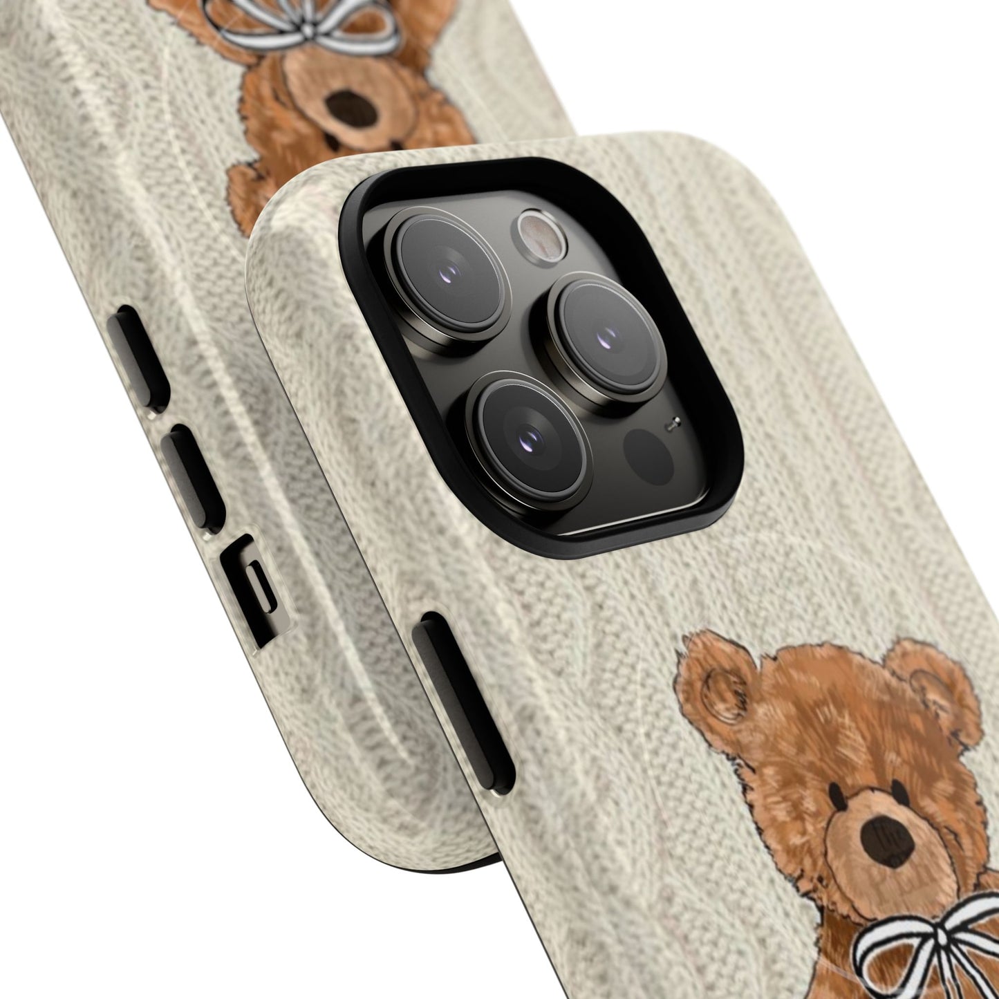 Cozy Bear Magnetic Phone Case - Cute Knit Design for All Ages