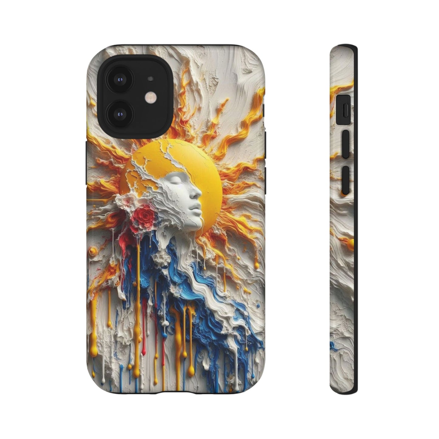 Artistic Phone Case - Sun & Floral Design for Creative Souls