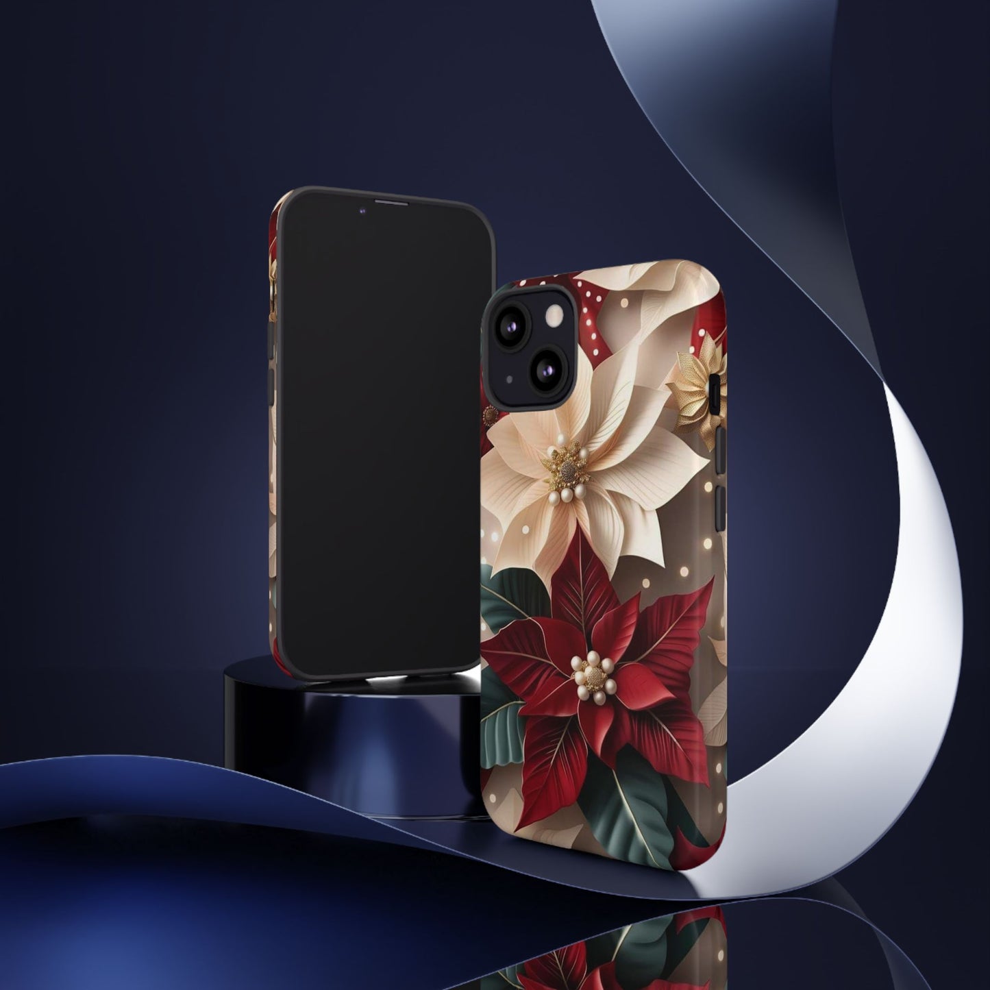 Festive Floral Phone Case - Holiday Design for Tough Protection