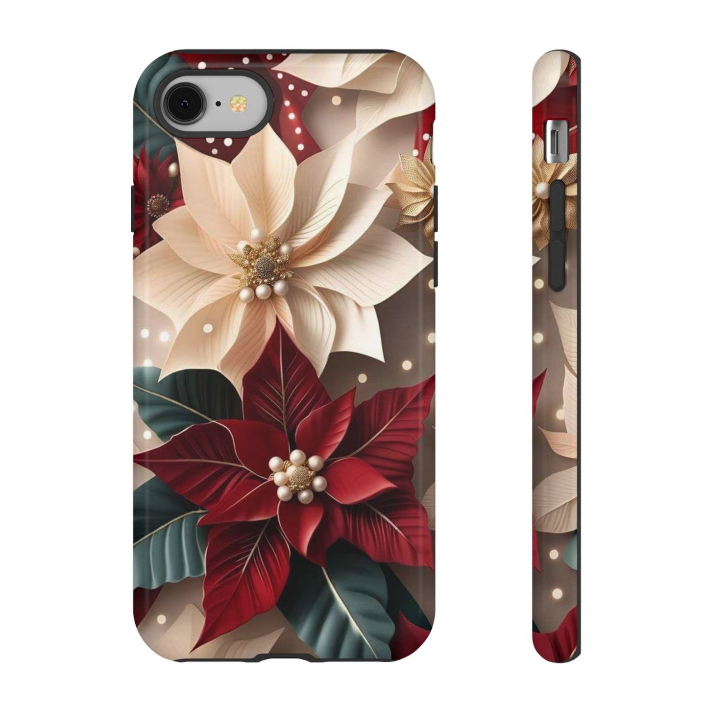 Festive Floral Phone Case - Holiday Design for Tough Protection