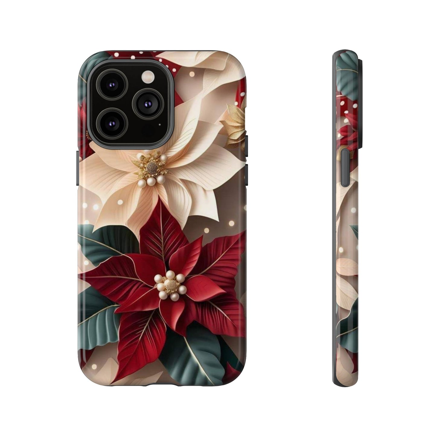 Festive Floral Phone Case - Holiday Design for Tough Protection