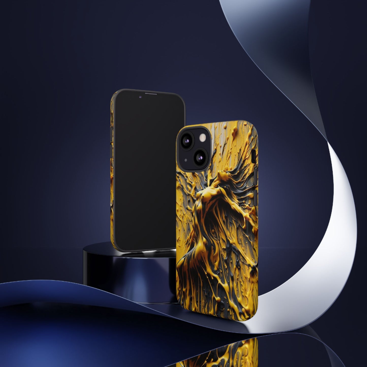 Bold Art Phone Case - Vibrant Yellow Abstract Design