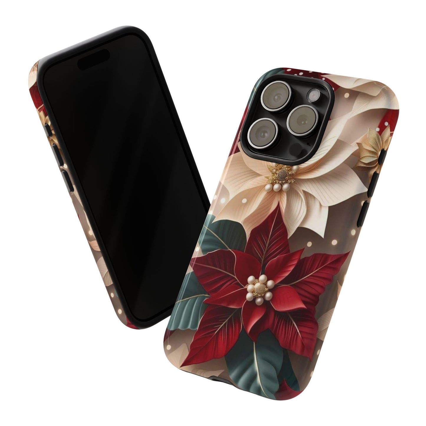 Festive Floral Phone Case - Holiday Design for Tough Protection