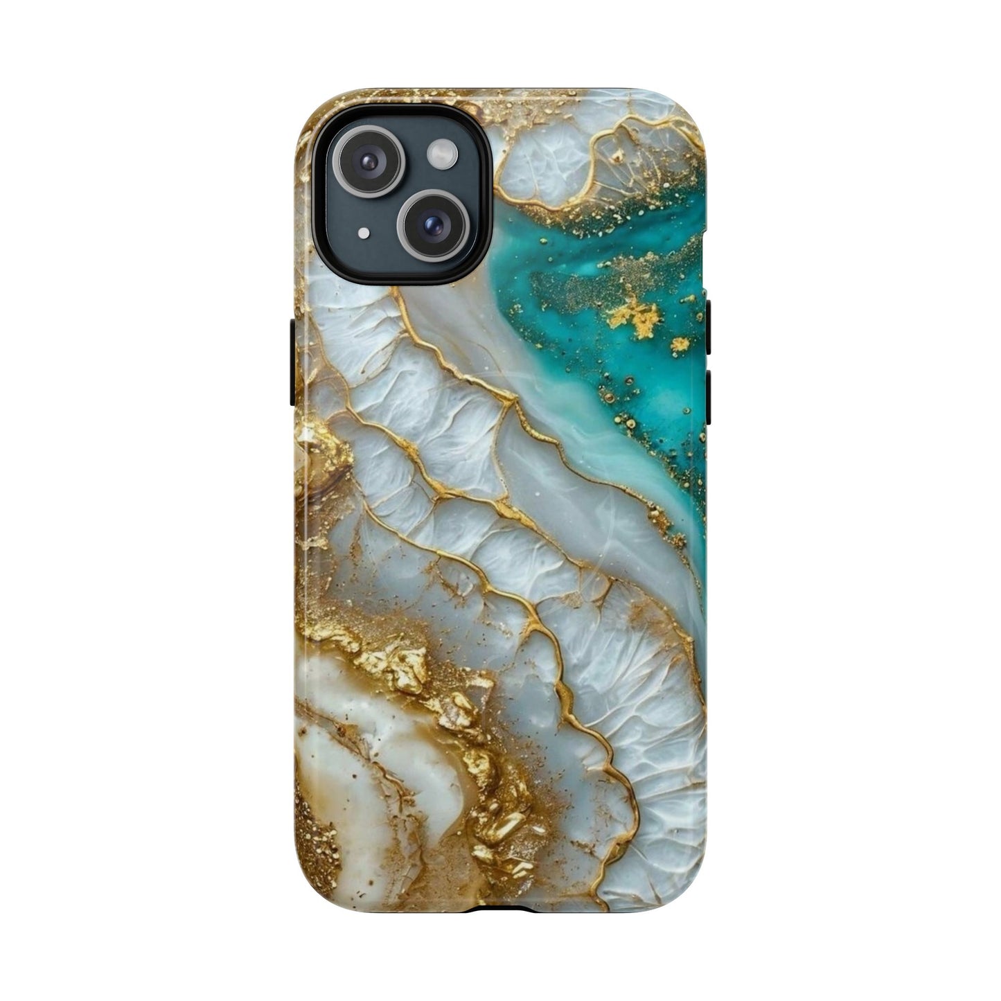 Elegant Tough Magnetic Phone Case with Marble Design