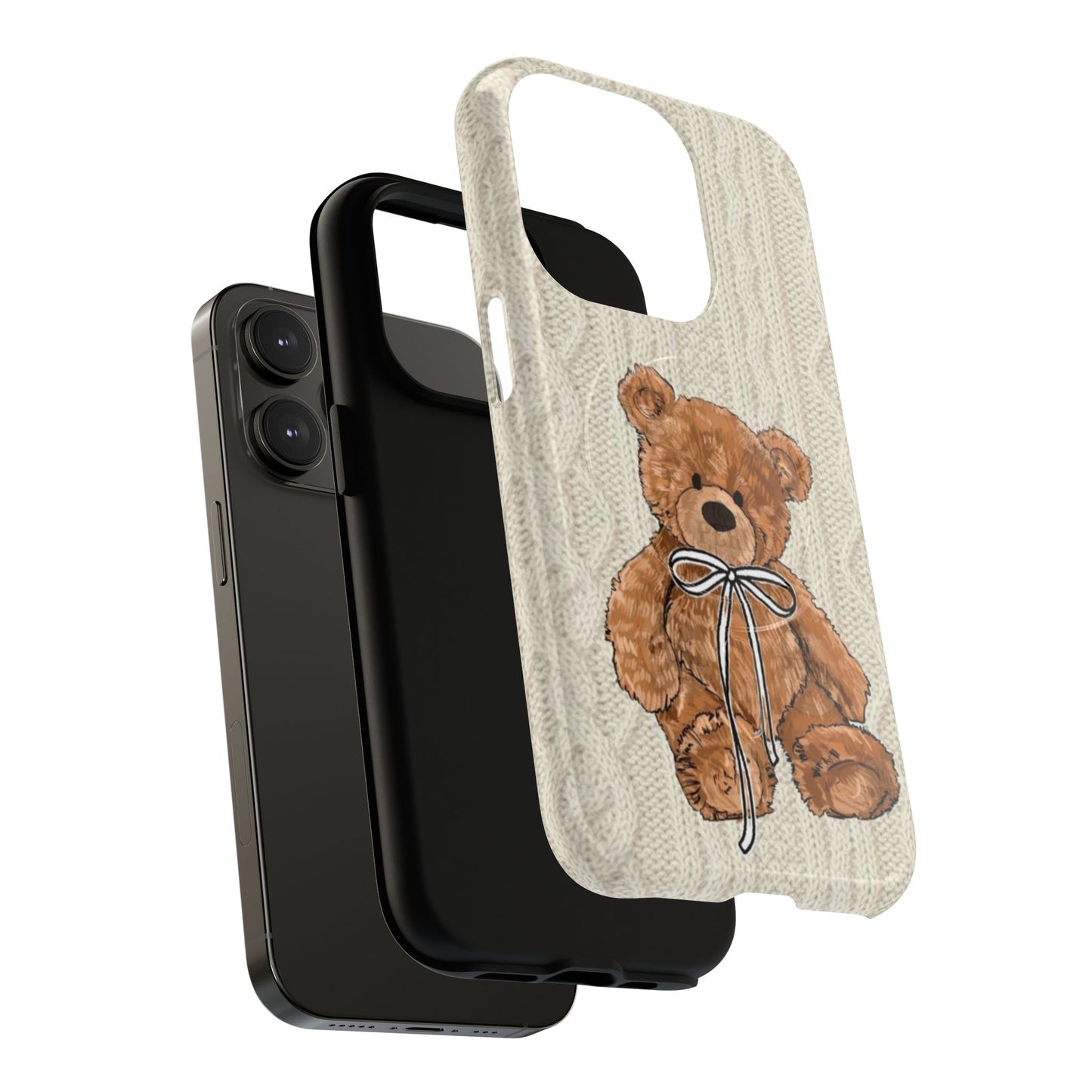 Cozy Bear Magnetic Phone Case - Cute Knit Design for All Ages