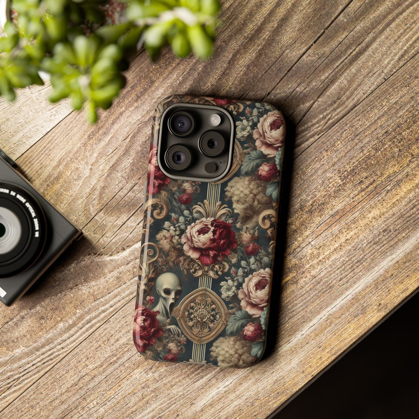 Elegant Alien Floral Phone Case - Tough Cases for Unique Style