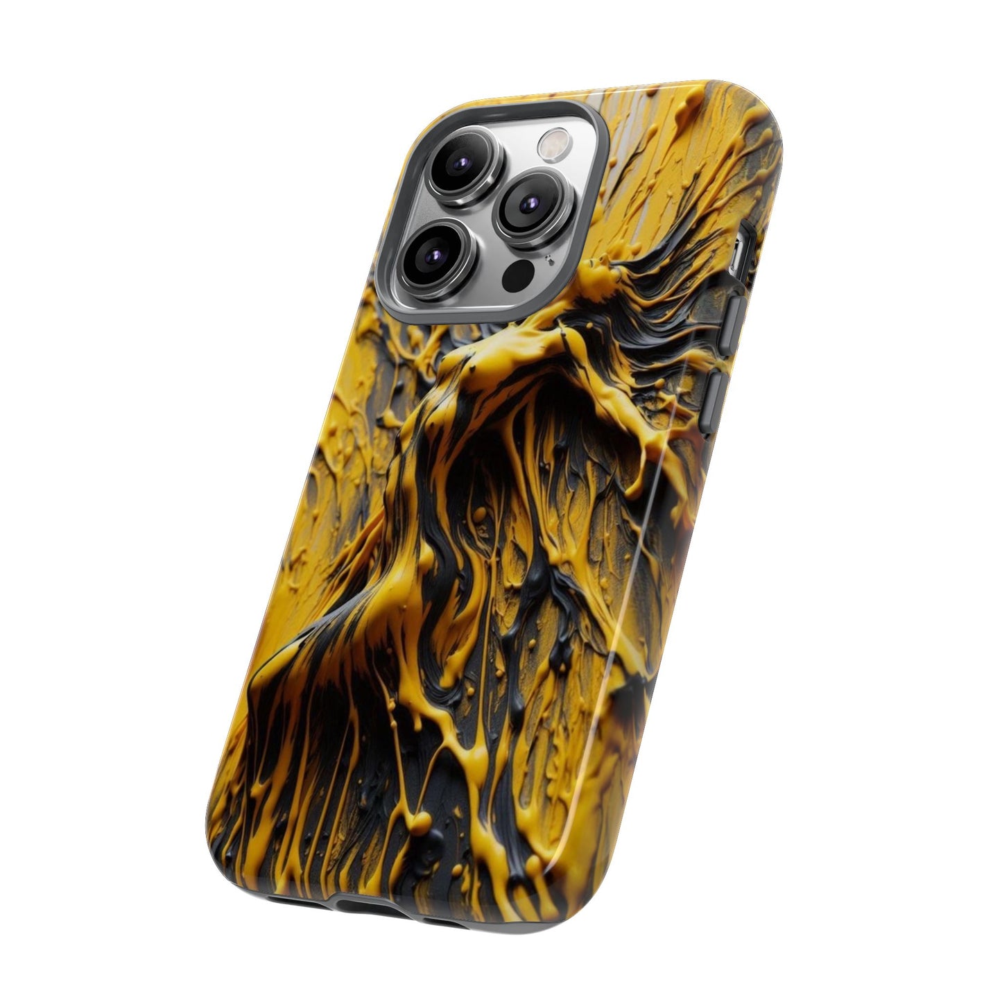 Bold Art Phone Case - Vibrant Yellow Abstract Design