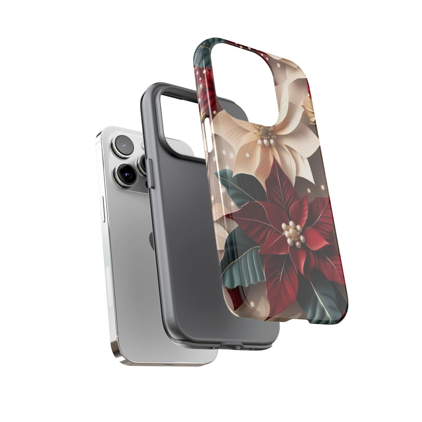 Festive Floral Phone Case - Holiday Design for Tough Protection