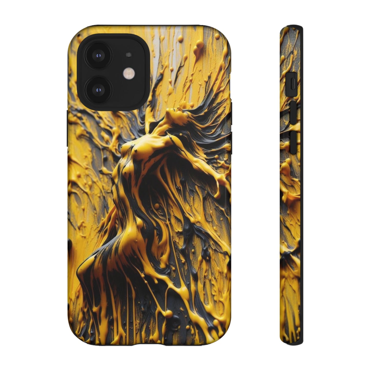 Bold Art Phone Case - Vibrant Yellow Abstract Design