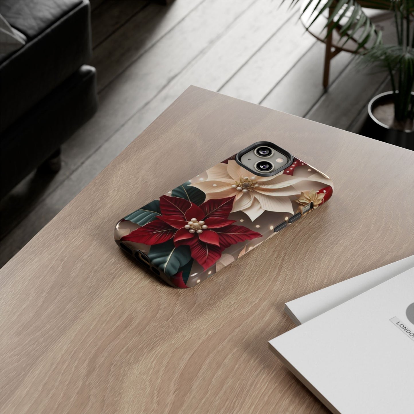 Festive Floral Phone Case - Holiday Design for Tough Protection