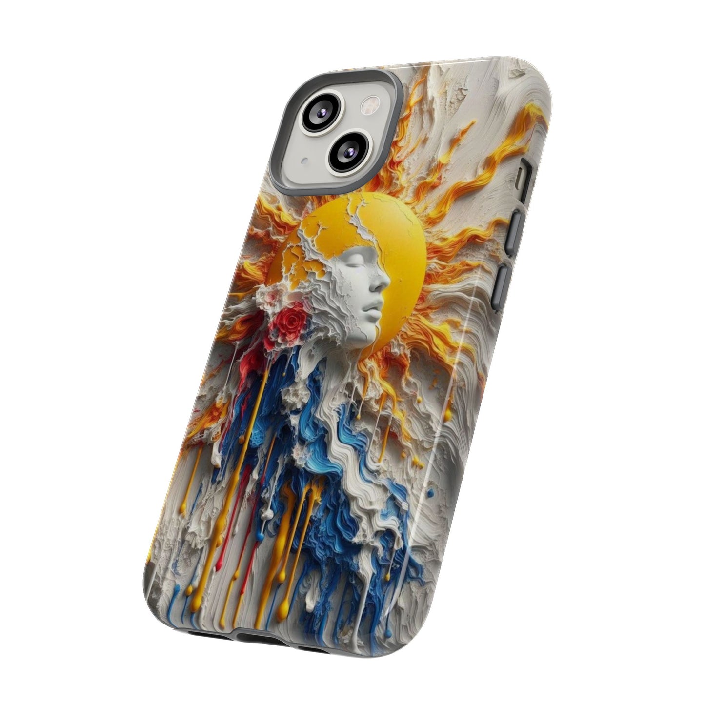 Artistic Phone Case - Sun & Floral Design for Creative Souls