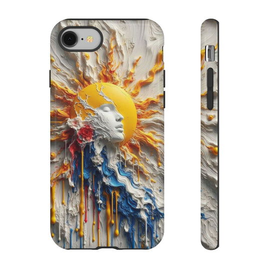 Artistic Phone Case - Sun & Floral Design for Creative Souls