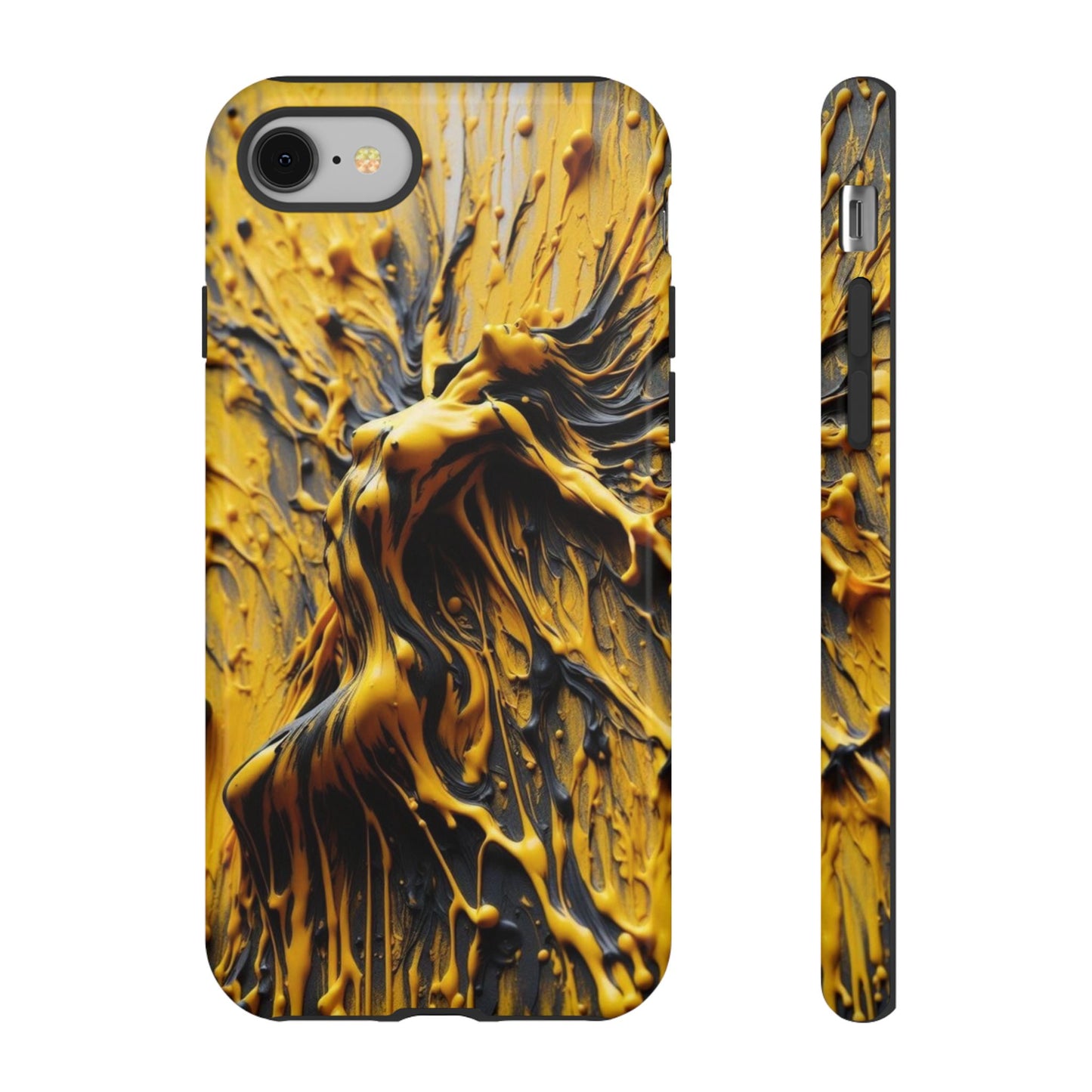 Bold Art Phone Case - Vibrant Yellow Abstract Design