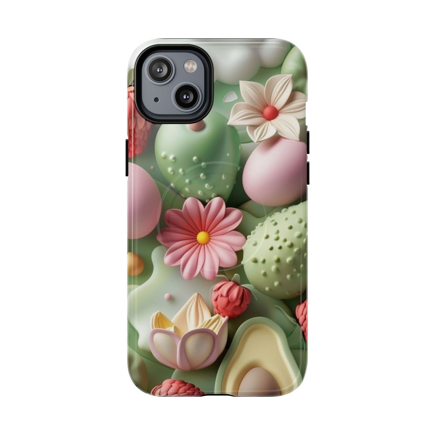 Floral Tough Magnetic Phone Case - Vibrant Cactus Design for Flower Lovers