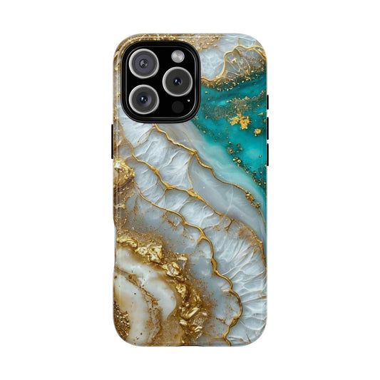 Elegant Tough Magnetic Phone Case with Marble Design