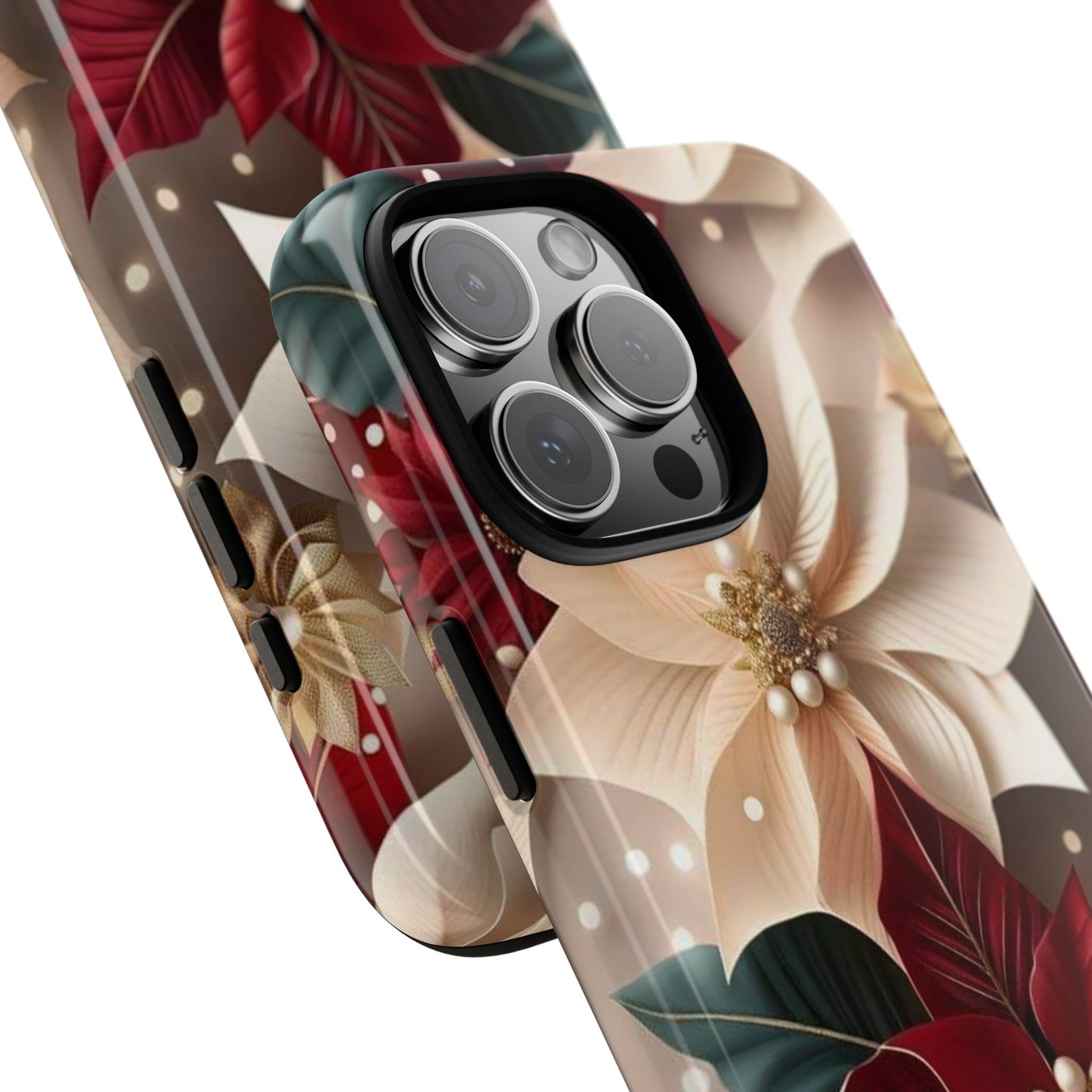 Festive Floral Phone Case - Holiday Design for Tough Protection