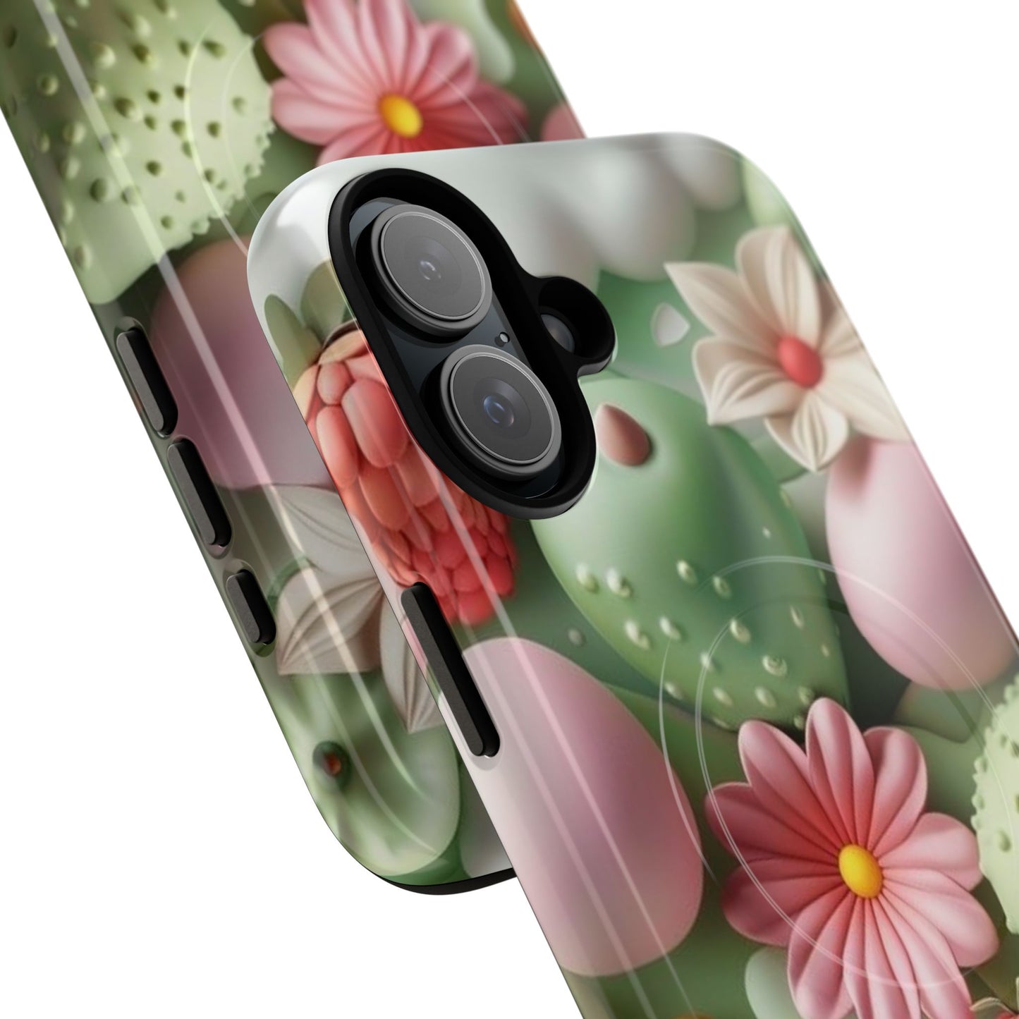 Floral Tough Magnetic Phone Case - Vibrant Cactus Design for Flower Lovers