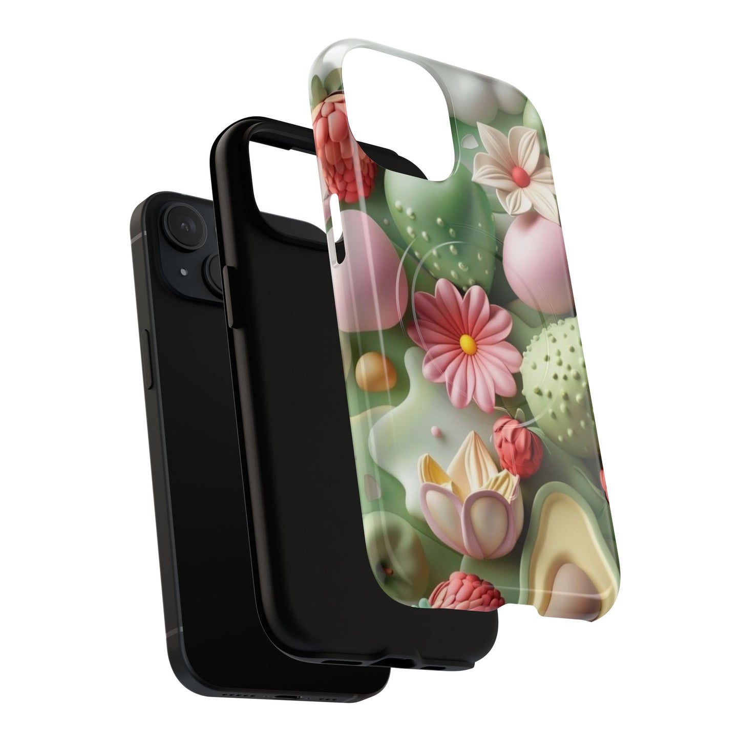 Floral Tough Magnetic Phone Case - Vibrant Cactus Design for Flower Lovers