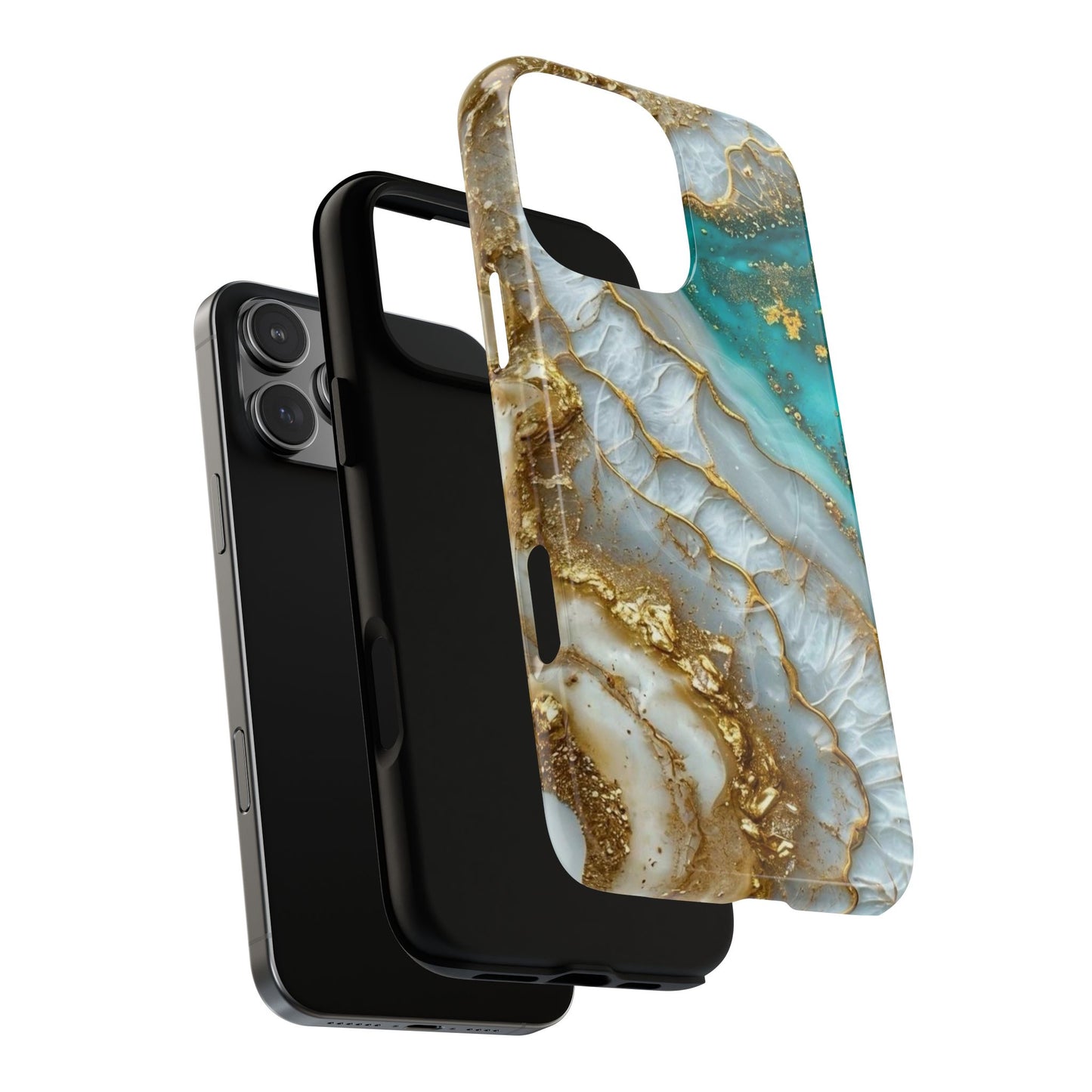 Elegant Tough Magnetic Phone Case with Marble Design