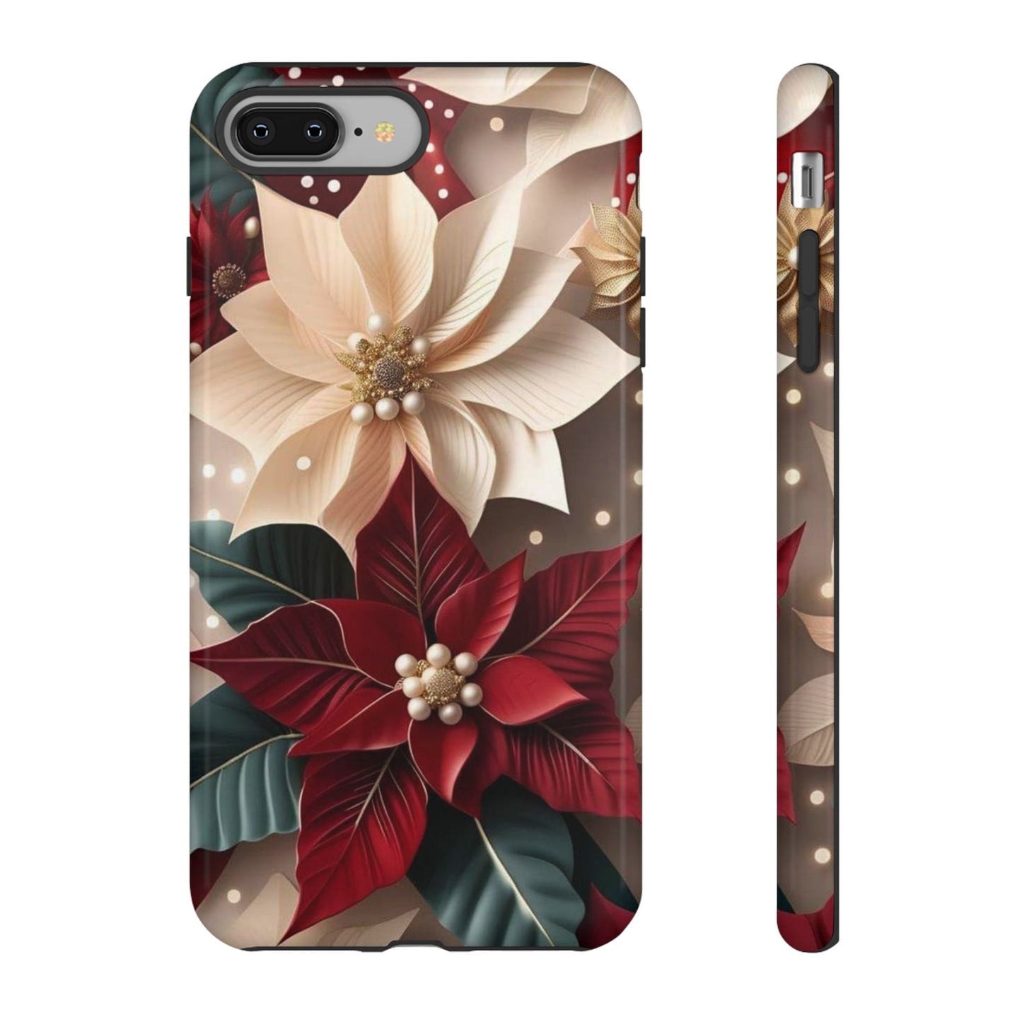 Festive Floral Phone Case - Holiday Design for Tough Protection