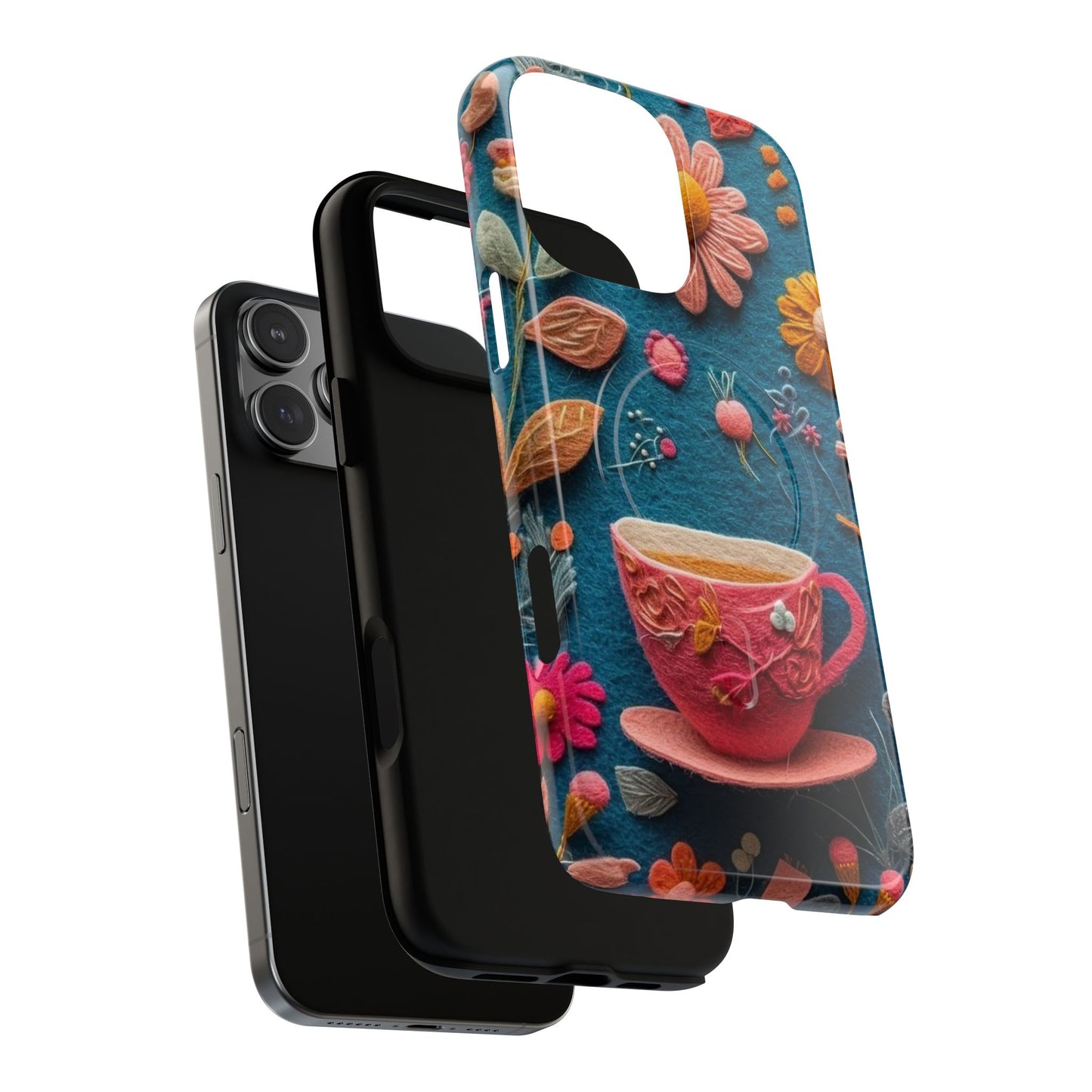 Floral Embroidered Tough Magnetic Phone Case