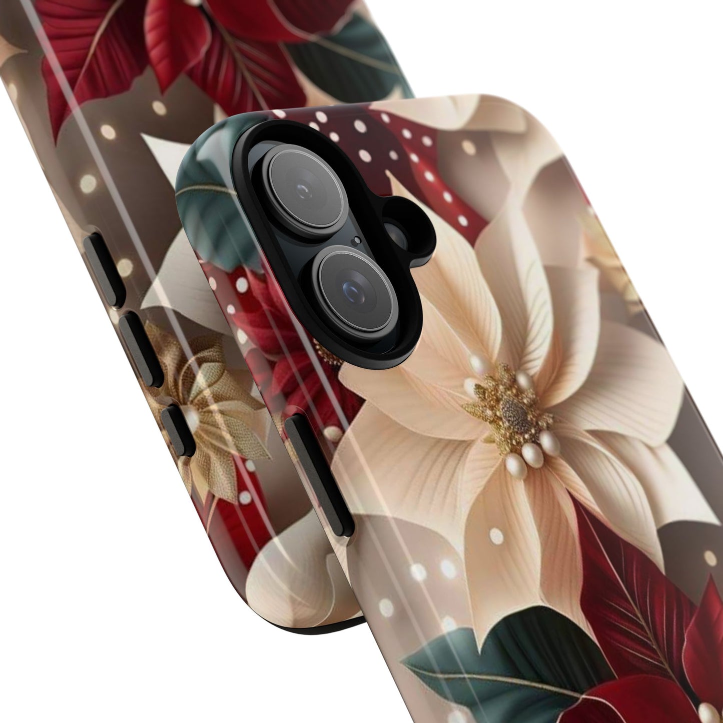 Festive Floral Phone Case - Holiday Design for Tough Protection