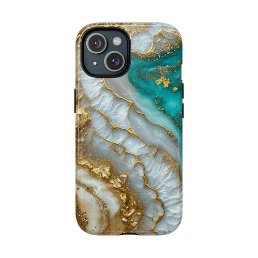 Elegant Tough Magnetic Phone Case with Marble Design