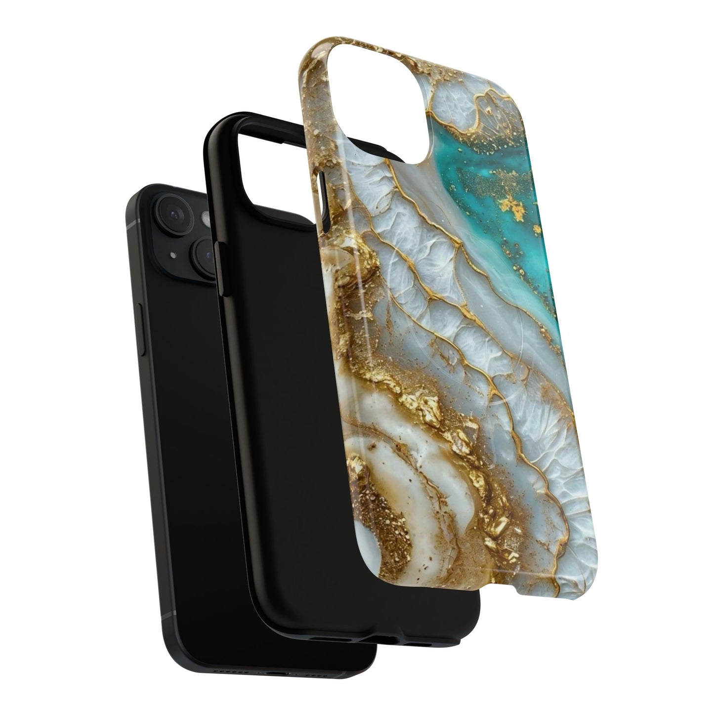 Elegant Tough Magnetic Phone Case with Marble Design