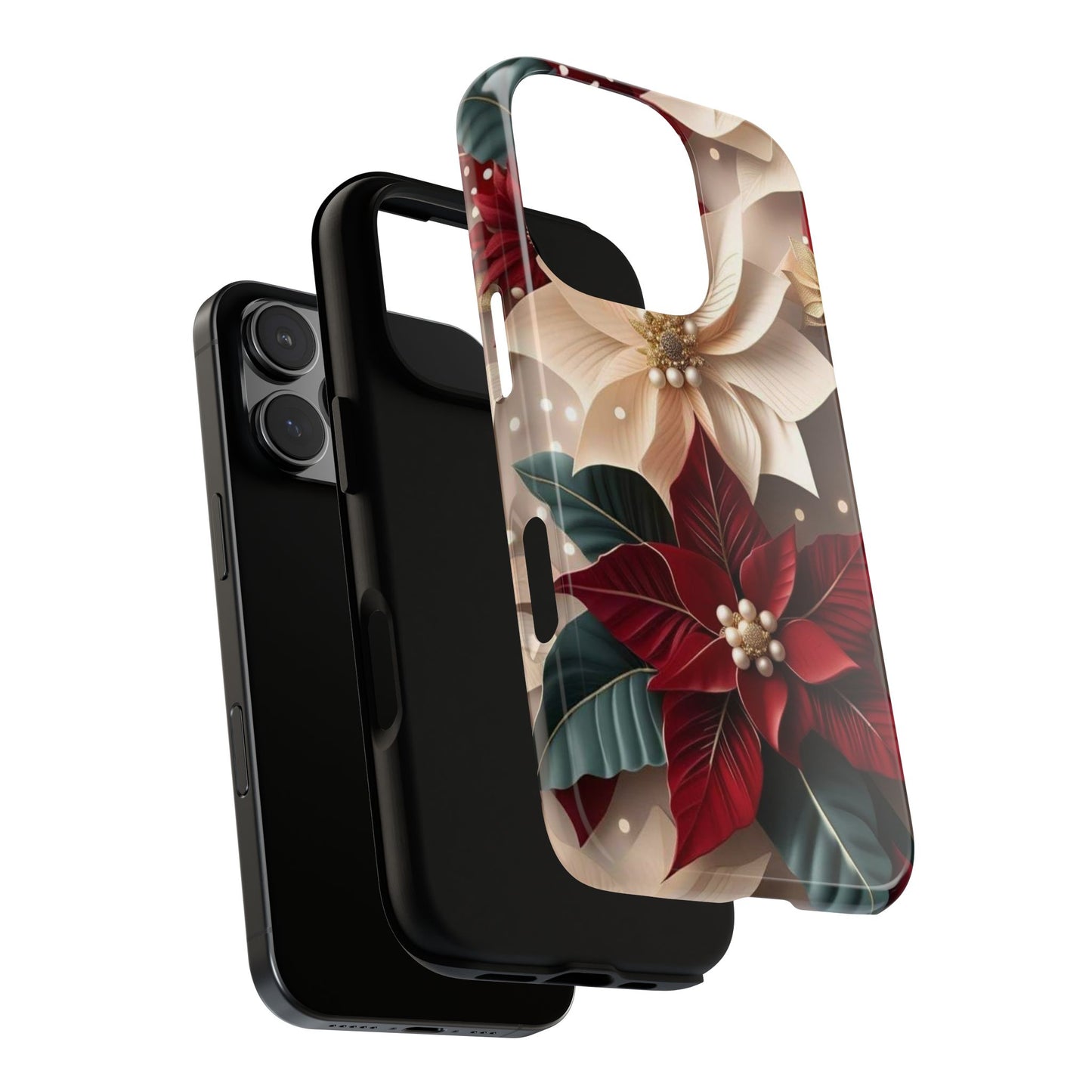 Festive Floral Phone Case - Holiday Design for Tough Protection