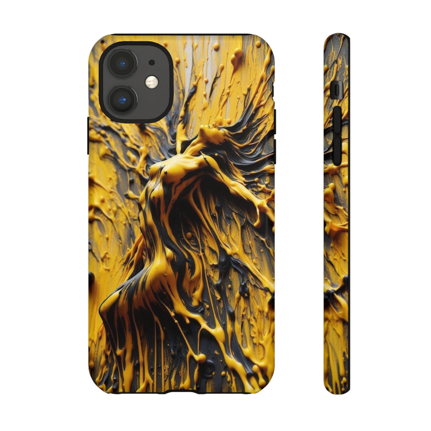 Bold Art Phone Case - Vibrant Yellow Abstract Design