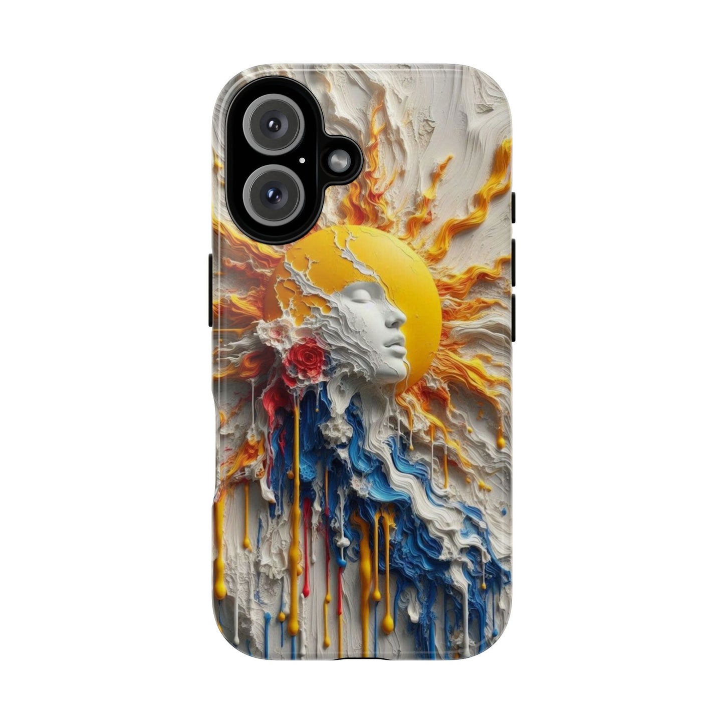 Artistic Phone Case - Sun & Floral Design for Creative Souls