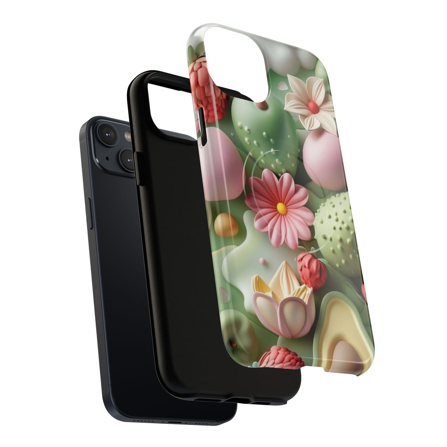 Floral Tough Magnetic Phone Case - Vibrant Cactus Design for Flower Lovers