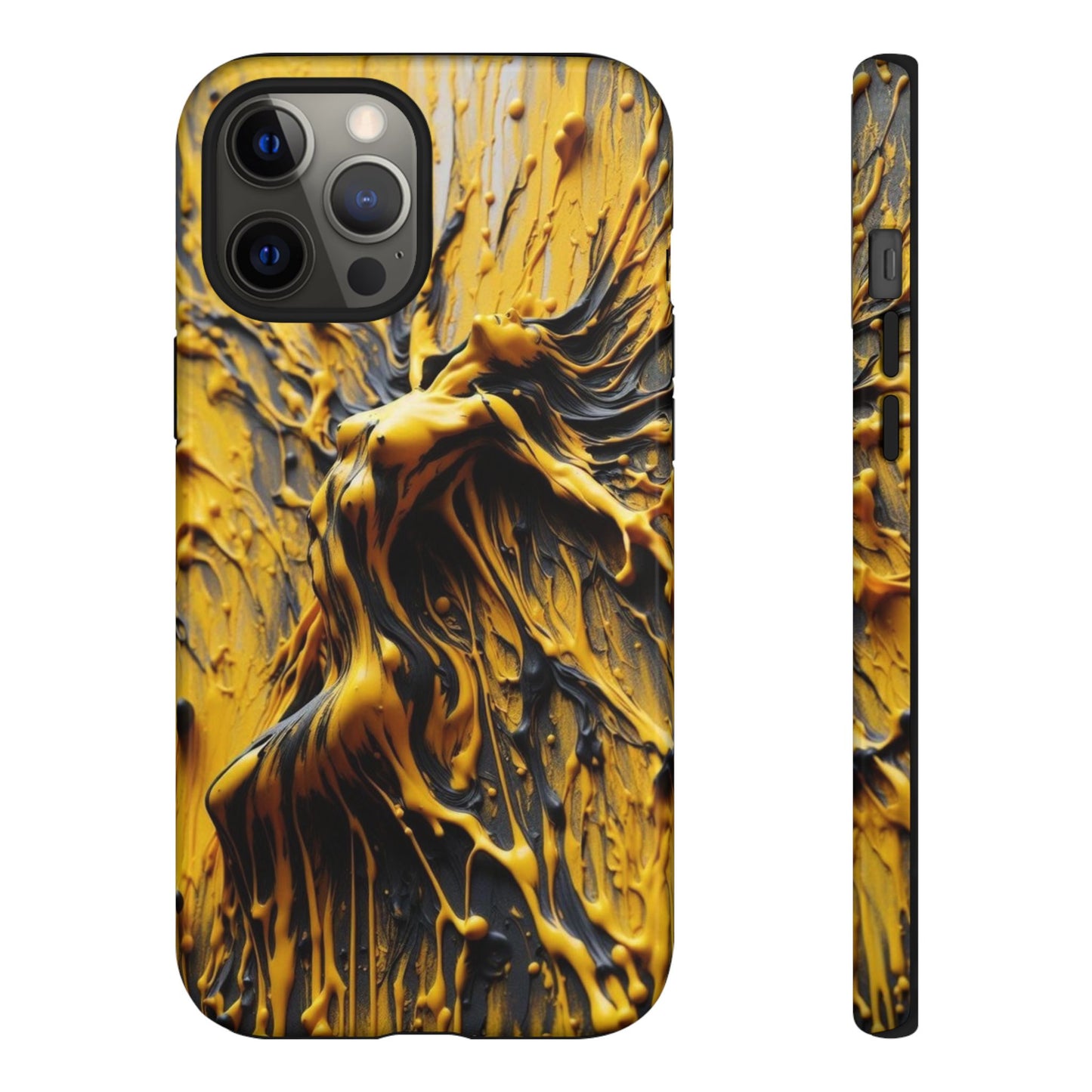 Bold Art Phone Case - Vibrant Yellow Abstract Design