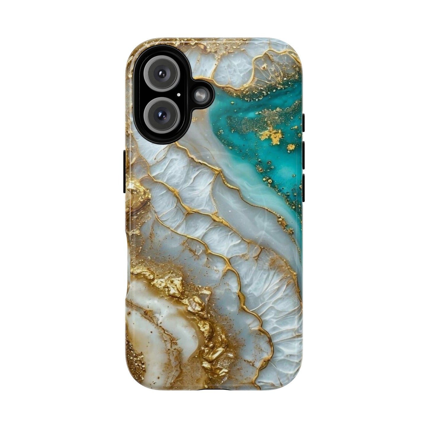 Elegant Tough Magnetic Phone Case with Marble Design