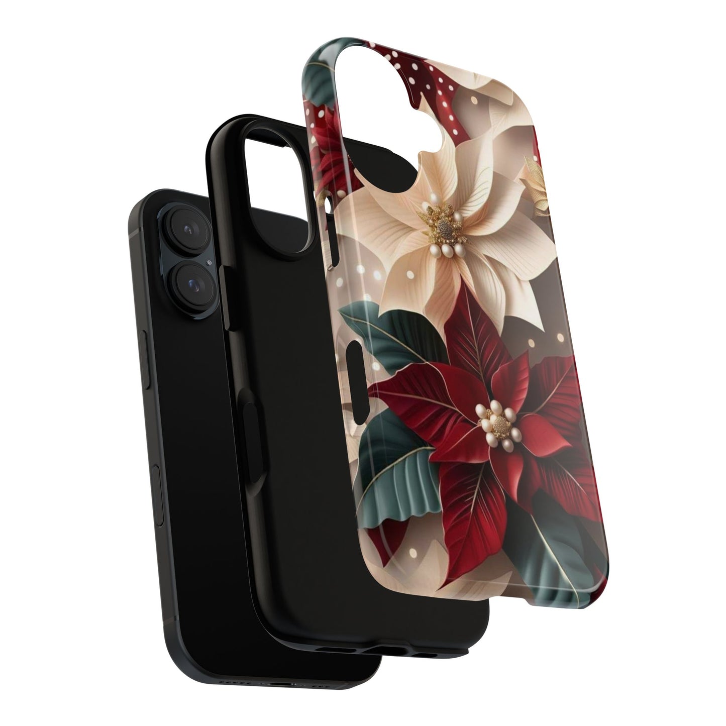 Festive Floral Phone Case - Holiday Design for Tough Protection