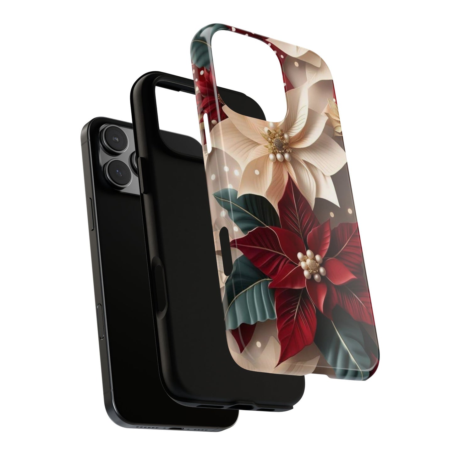 Festive Floral Phone Case - Holiday Design for Tough Protection