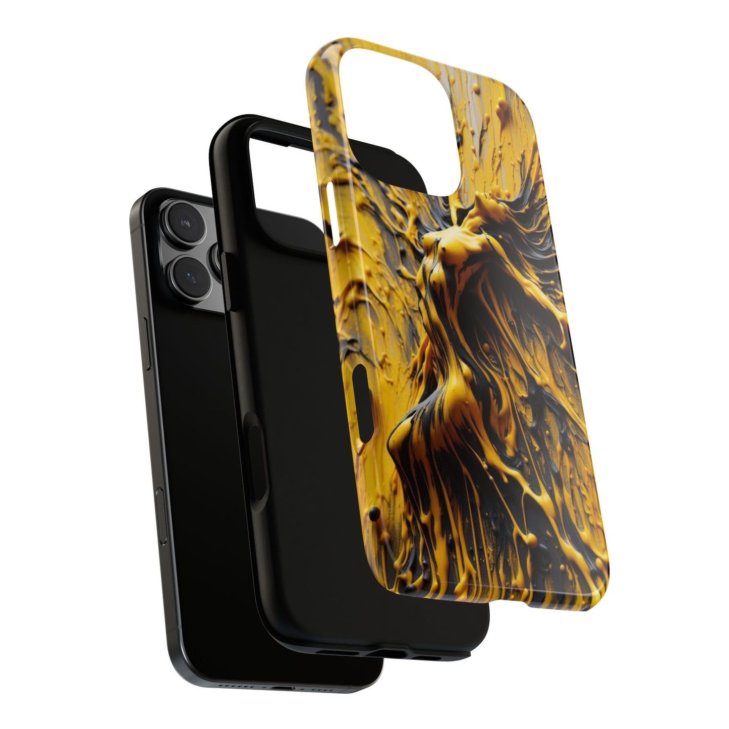 Bold Art Phone Case - Vibrant Yellow Abstract Design